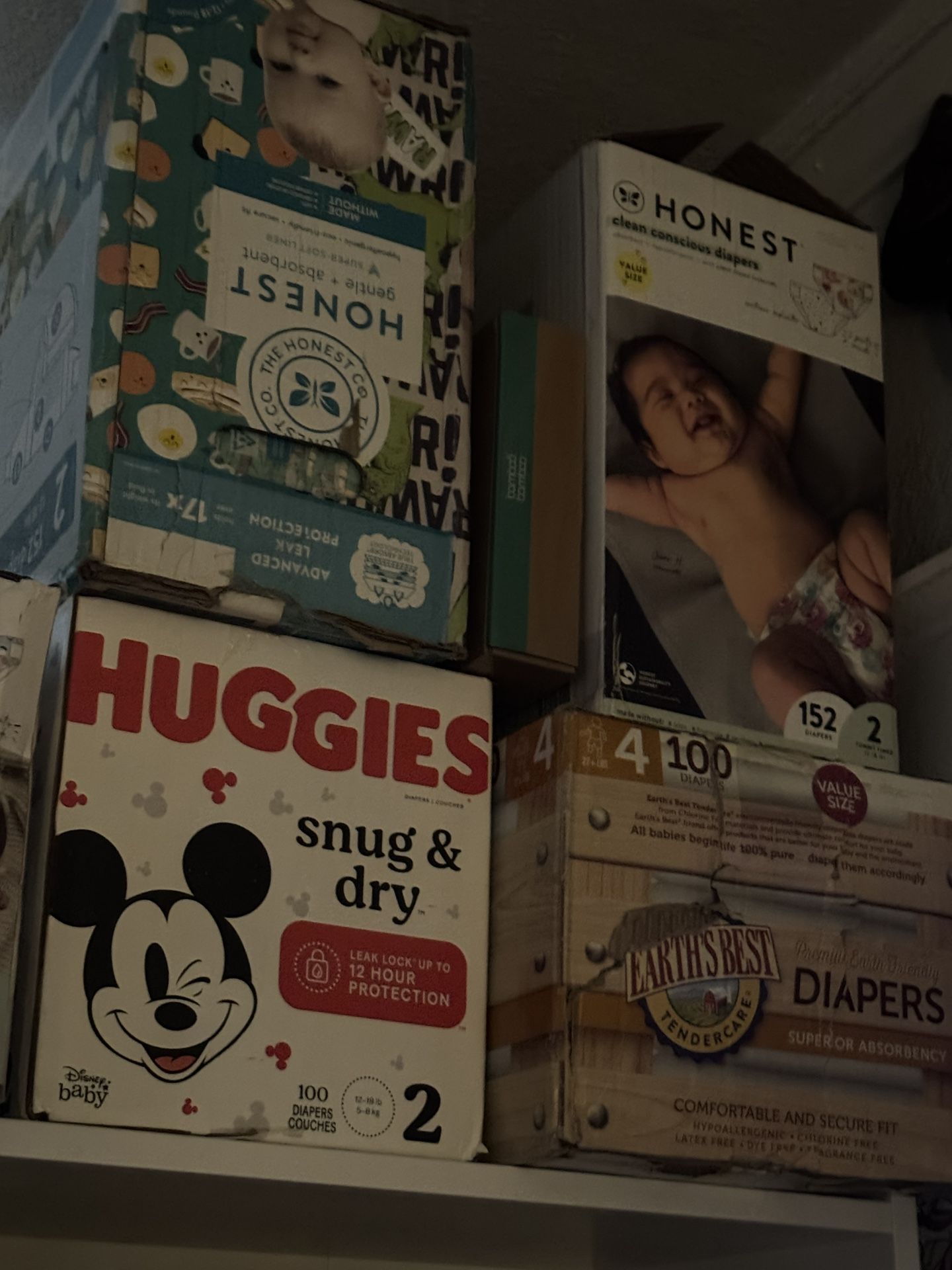 Size 2 Diapers Honest Company & Huggies 