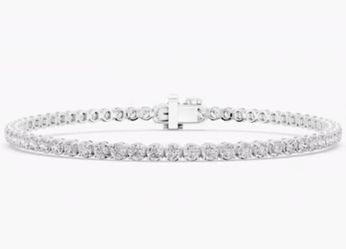 10KT White Gold 3CT Lab Diamond Tennis Bracelet