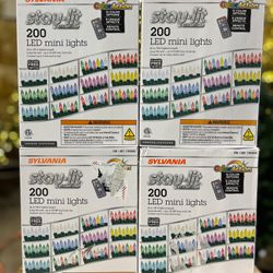 Sylvania Stay-Lit Color Action 200 LED Mini Lights with Remote Control 66-feet