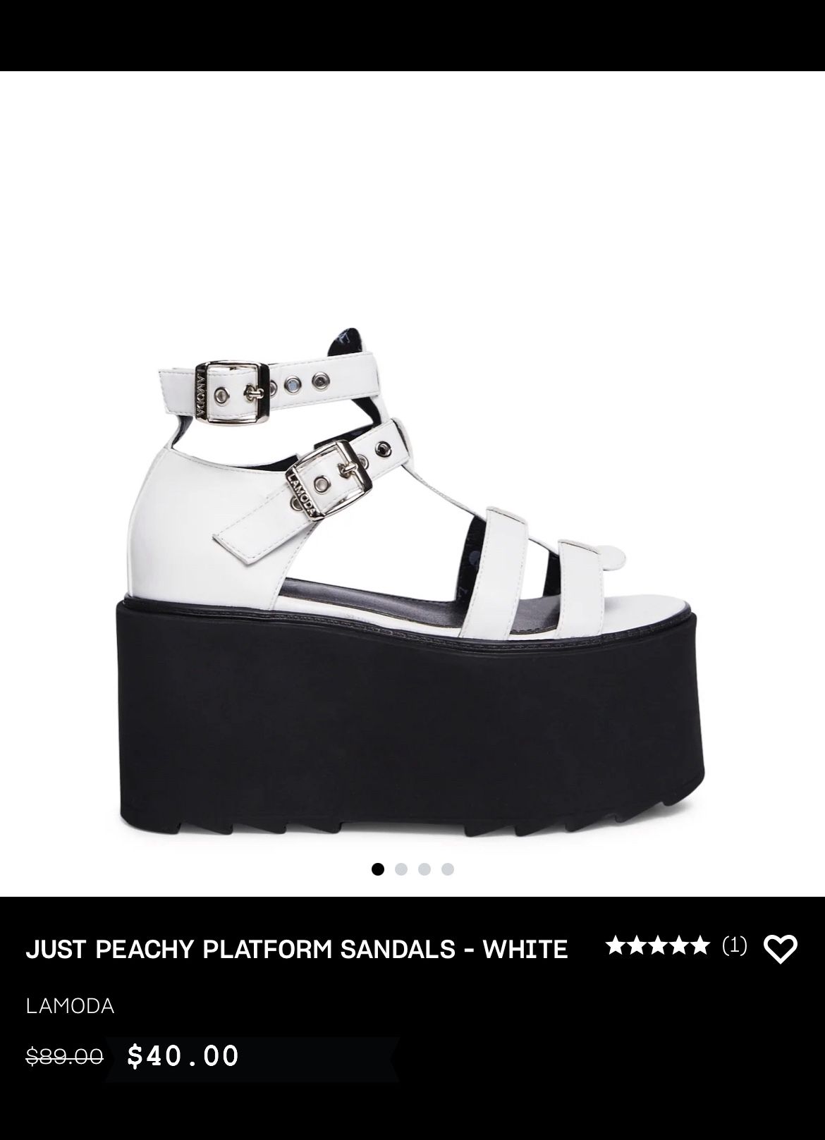 Platform White Sandals Size 6