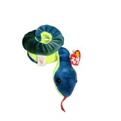 Ty Beanie Baby Hissy the Snake Plush 1997 Vintage Stuffed Animal Read Below 