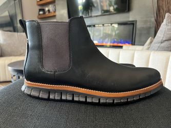 Cole Haan Men's Zerogrand Waterproof Chelsea Boots in black leather