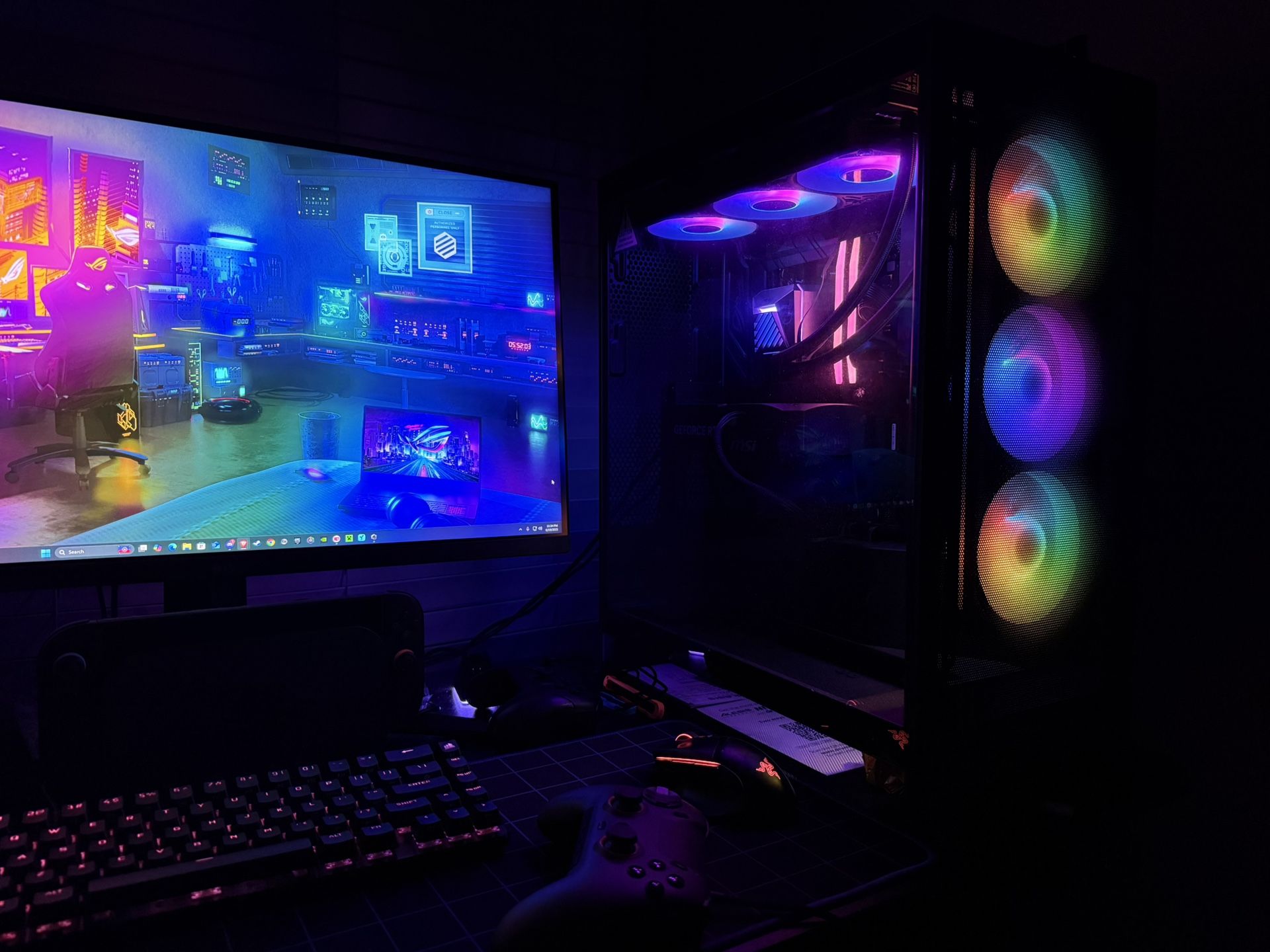 Gaming PC And Monitor