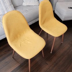 NEED GONE - 2 Fabric Upholstered Yellow Chairs