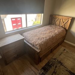 Twin Bed With Matching Nightstand 
