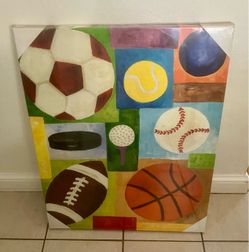New Multi-Sport Oversized Stretched Canvas Wall Art (Sealed)
