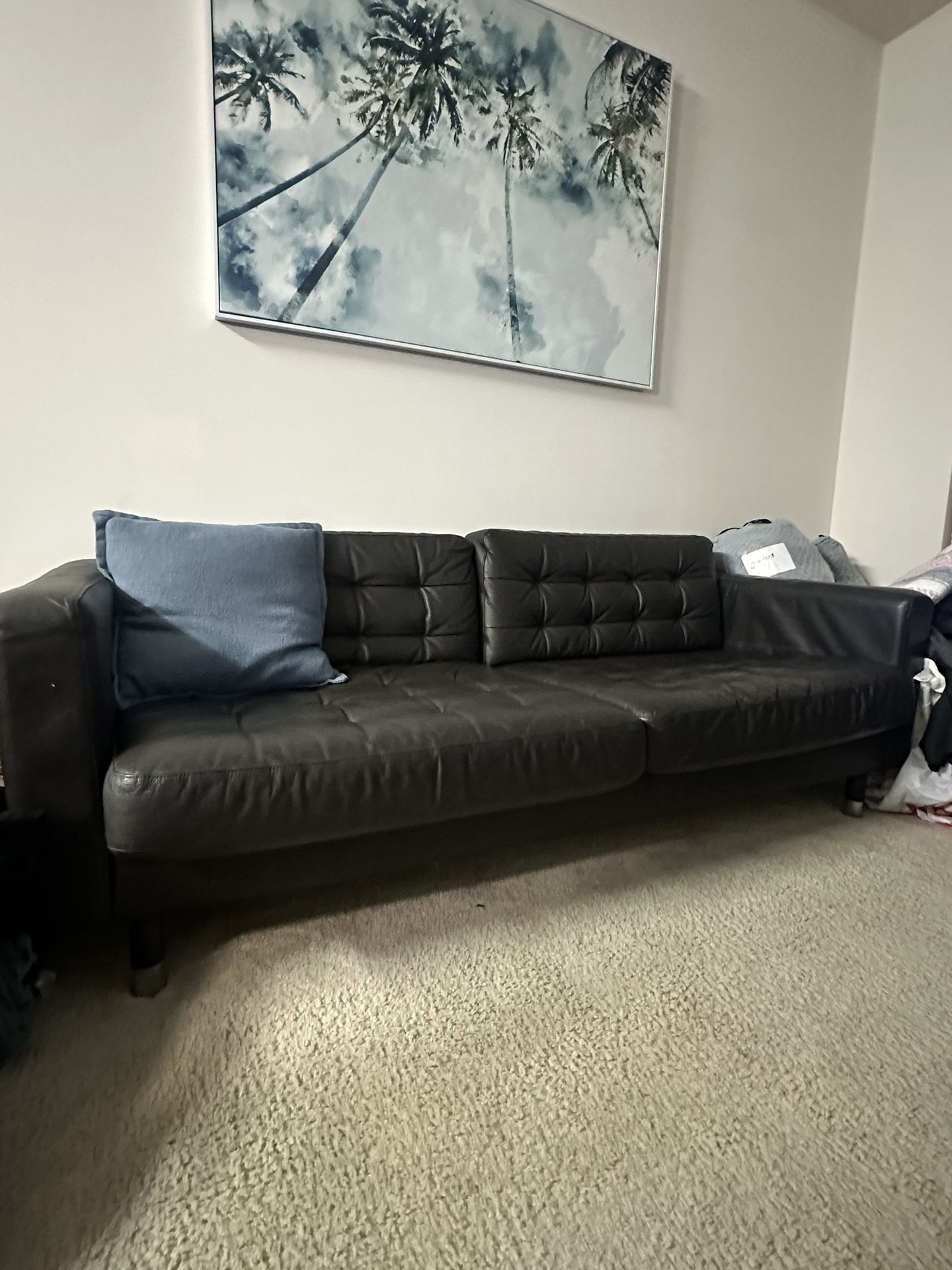 Ikea Morabo Dark Brown Leather Sofas (2)