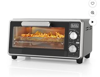 Black+Decker Horno Tostador Freidora de Aire de Acero Inoxidable Crisp 'N Bake PRO de 4 Rebanadas