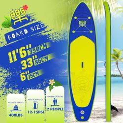 FunWater SUP Inflatable Stand Up Paddle Board Ultra-Light Inflatable Paddleboard with Accessories, Fin, Adjustable Paddle, Pump, Backpack, Leash