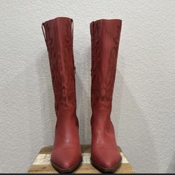 Crown Vintage Sila Red Leather Western Size 8W
