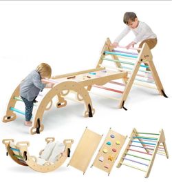 8-in-1 Montessori Kids Jungle Gym Indoor Climbing Toys