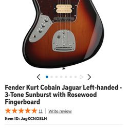 Fender Kurt Cobain Jaguar Left-handed - 3-Tone Sunburst with Rosewood Fingerboard