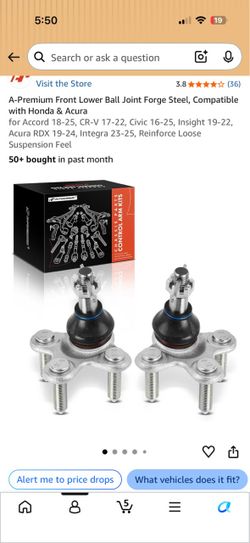 A-Premium Front Lower Ball Joint Set for Honda & Acura