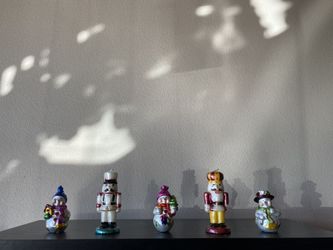 Set of nutcracker and snowman Christmas candles $5 each