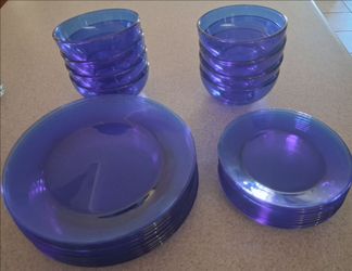 Cobalt Blue Glass Dinnerware Set