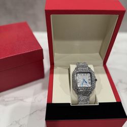 Iced Out Watch – All Silver (Square Face)