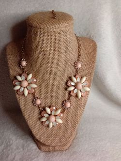 Floral Statement Necklace Rose Gold Chain