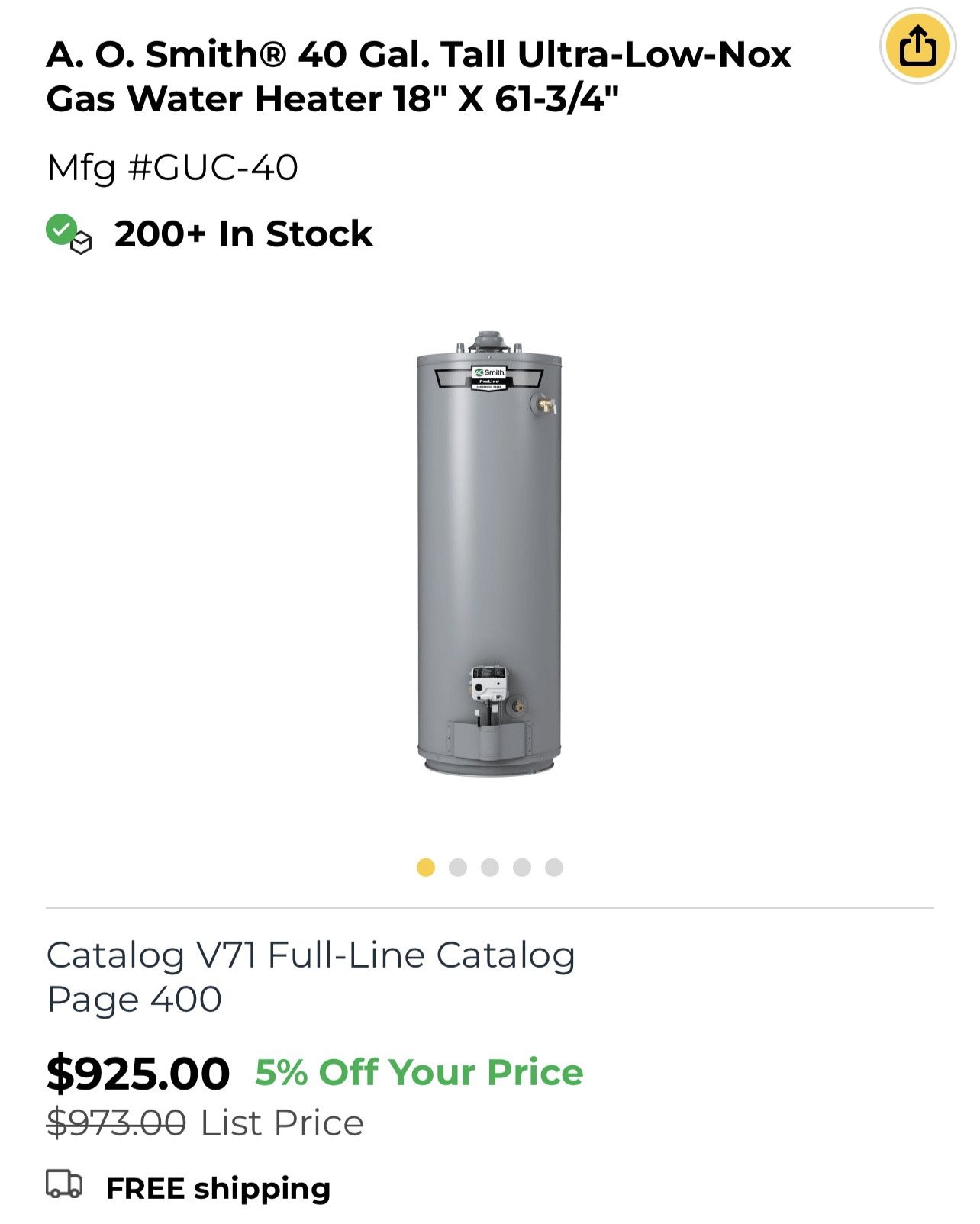 40 Gallon water Heater
