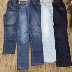 Girls Old Navy Gap H&M Skinny Jeans,Lot Of 5 Size 10 Adjustable Elastic Waist