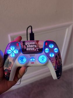 Custom GTA VI PS5 DualSense Controller with LED Lights