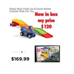 New in box  Step2 Blue Flash Up & Down Roller Coaster Ride-On Toy  $120 cash only pick up east Palmdale 