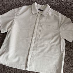 Zara Leather Button up