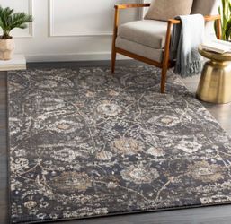 Ahnalise Charcoal/Ivory Area Rug (7x9) - brand new