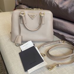 Prada Saffiano Authentic Top Handle Crossbody Bag