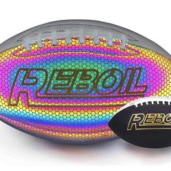Holographic Glowing Reflective Football (Size 7 Kids & Youth, Size 9 Junior & Pro) –Light Up
