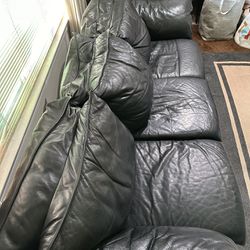 Leather sofa, Chair And Ottoman