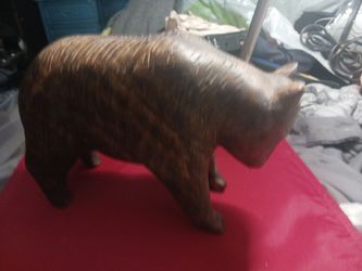 Hand carved California bear