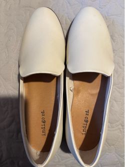 White slip on flats