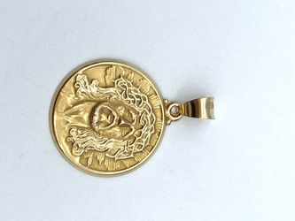 1.25" Gold Jesus pendant #17045