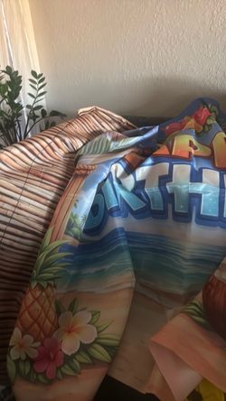Tropical Happy Birthday Party Backdrop