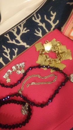 Ladies Vintage JEWELRY Mother of Pearl Watch Etc