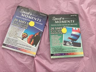 Photo Paper Special Moments 4x6 Inkjet Glossy / Matte One Pack Each