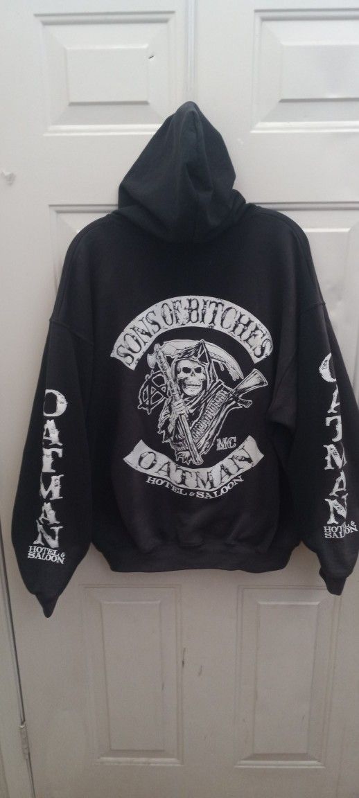 Men's Oatman Arizona Hotel And Saloon Size Extra Large Vintage? Zip Up Long Sleeve Sweatshirt Hoodie Good Condition