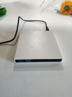 External USB DVD CD Drive Slim Portable DVD-ROM CD-RW Writer White