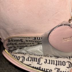 JUICY COUTURE Pink POWDER Blush HERITAGE Embroidered VELOUR Bag BACKPACK