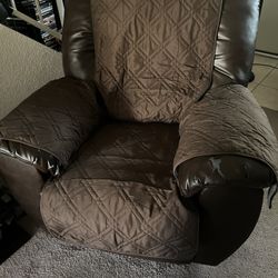 Brown Faux Leather Recliner Chair 