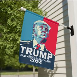 1pc, Trump 2024 Garden Flag, Patriot Garden Outdoor Ground Wall Flagpole Flag, Trump Return Flag, Home Decor, Outdoor Decor, Yard Decor, Garden Decora