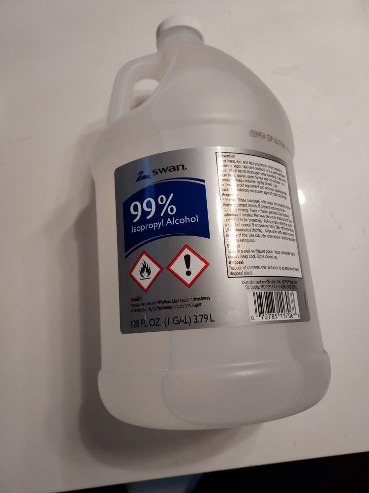 99% Isopropyl alcohol 1 Gallon Sealed Jug