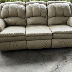 REDUCED QUALITY LEATHER DOUBLE RECLINING SOFA AND 1-SWIVEL/ROCKER/RECLINER