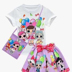 Girls 3-Piece Doll & Balloon Outfit Set Size 130