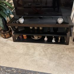 Beautiful smoked glass and wood TV stand (Best offer)