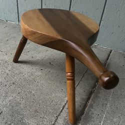  Vintage 3-legged Wood Milking Stool