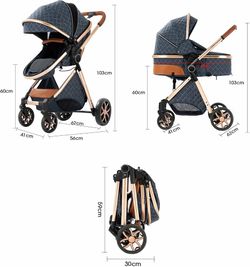 2 in 1 Baby Stroller, Convertible Reversible Infant Stroller, Newborn Travel Pram with One-Click Folding, Toddler Standard Carriage  $55 pick up only 