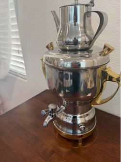 Beautiful Elegant silver and gold electric stainless steel te maker
