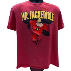 Disney Pixar Mr. Incredible T-Shirt Red Graphic Tee Adult Size XL Superhero