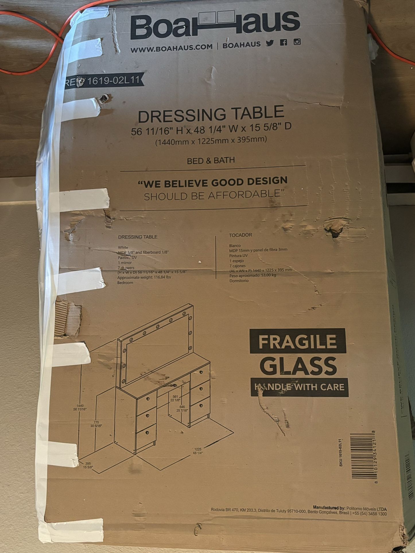 Boahaus Makeup Vanity W/ lights